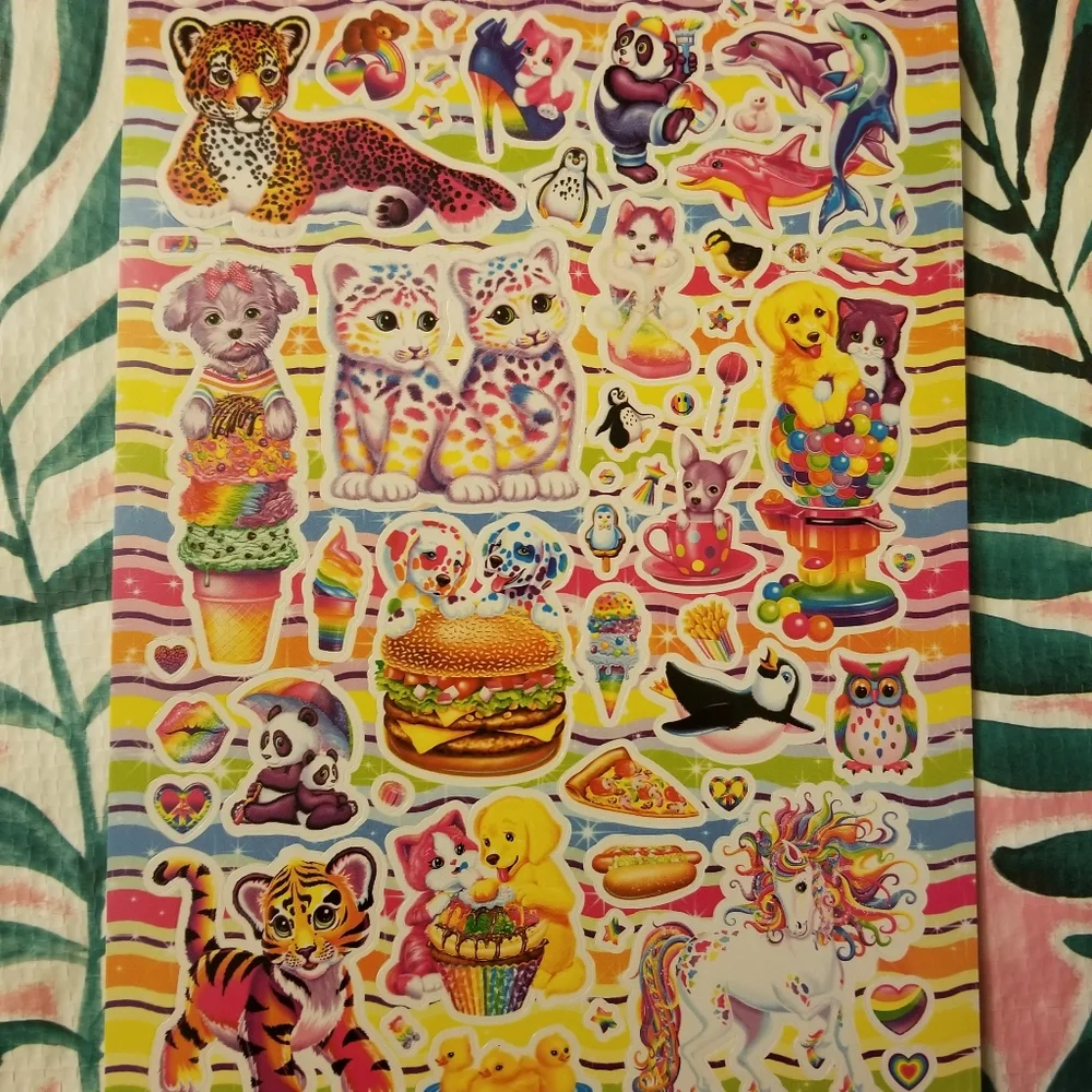 Lisa Frank Over 600 Stickers, 5 Sticker Sheets Colorful Stickers Vintage NWT